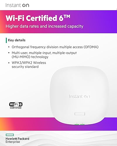 Aruba Instant On AP25 .11ax 4x4 Wi-Fi Access Point | US Model | Power Source not Included (R9B27A)