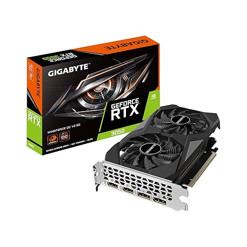 GIGABYTE GeForce RTX 3050 WINDFORCE OC V2 6G Graphics Card, 2X WINDFORCE Fans, 6GB GDDR6 96-bit GDDR6, GV-N3050WF2OCV2-6GD Graphics Card