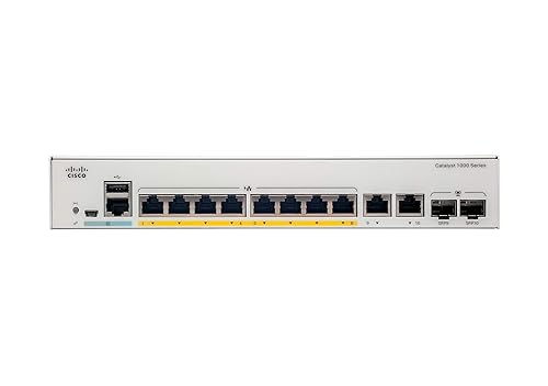 Cisco Catalyst C1000-8P Ethernet Switch - 8 Ports - Manageable - 2 Layer Supported - Modular - Twisted Pair, Optical Fiber