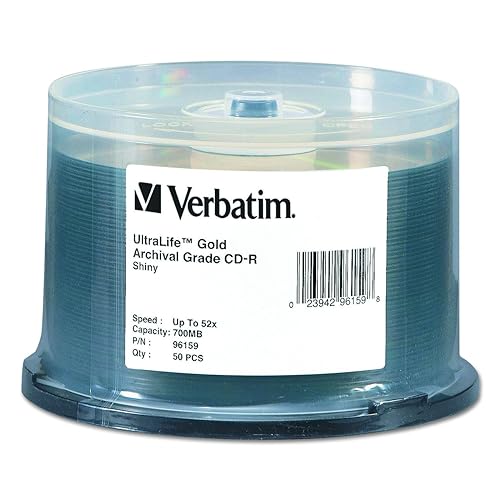 Verbatim CD-R Archival Grade Disc, 700MB, 52x, Spindle, Gold