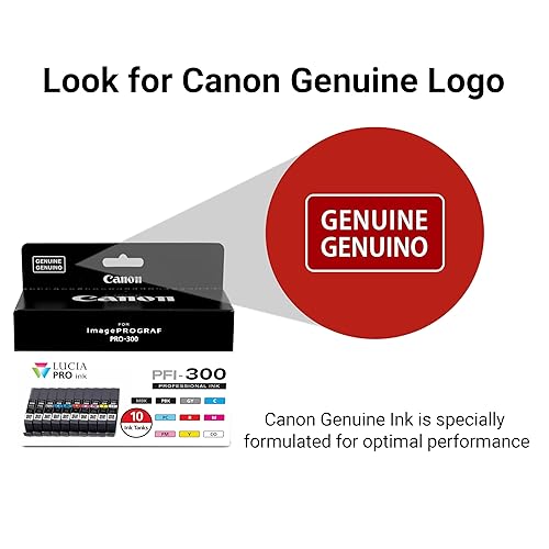 Canon PFI-300 Lucia PRO Ink, 10 Ink Tanks, Compatible to imagePROGRAF PRO-300 Printer, Multi, Standard (4192C007)