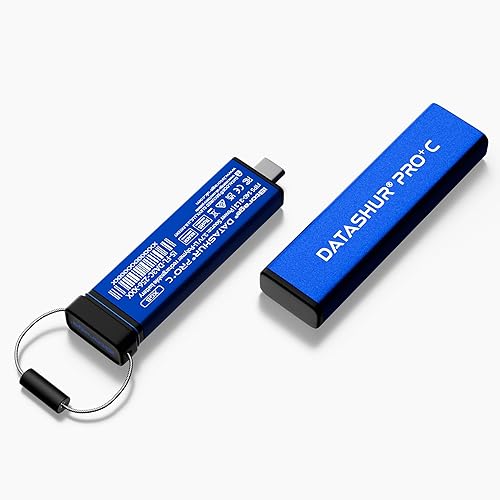 iStorage datAshur Pro+C 32GB - Secure USB Type-C Flash Drive - FIPS 140-3 Level 3 Certified - PIN Code Protected - Type C-A Adapter Included