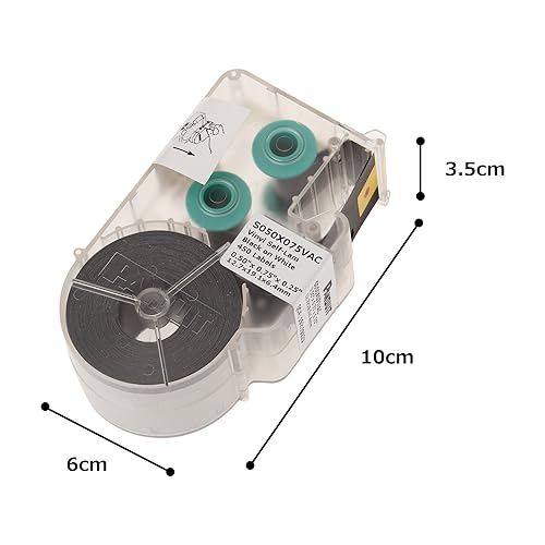 Panduit S100X125VAC P1 Cassette Self-Laminated Label, Vinyl, White White 1.00 by 1.25-Inch
