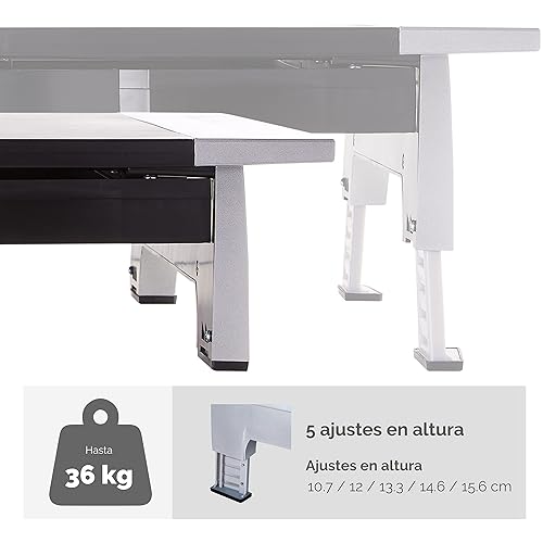Office Suites Monitor Riser -80 lb -21 Monitor -Silver -Desktop