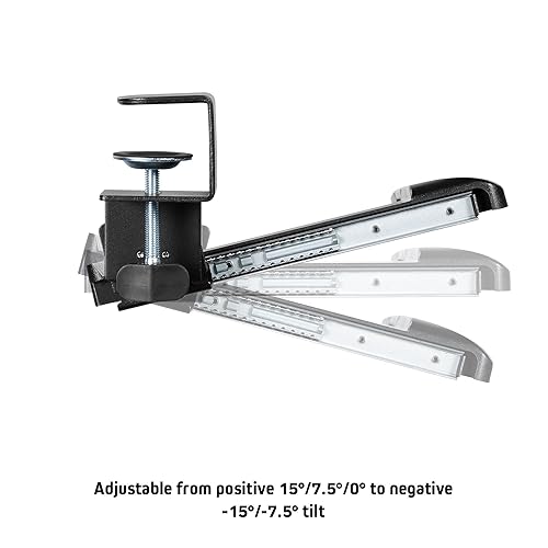 Kantek Desk clamp Five-Position Tilting Keyboard Tray, 26.8 x 11.1, Black