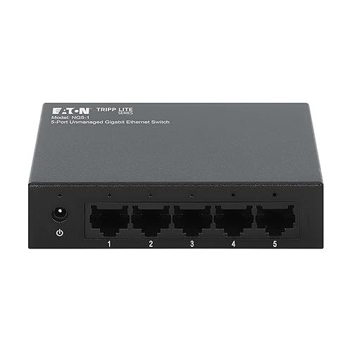 Tripp Lite Series 5-Port Desktop Unmanaged Gigabit Ethernet Network Switch, Metal Enclosure, Plug-and-Play, Ethernet Splitter, Auto-Negotiable, Wall Mount Option, 3-Year Warranty (NG5-1)