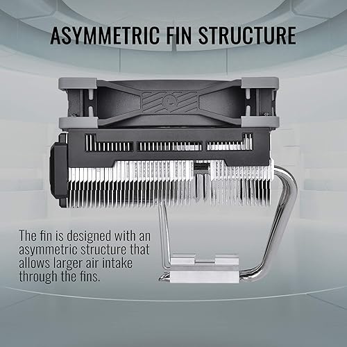 Thermaltake TOUGHAIR 110 140W TDP Top Flow CPU Cooler, Intel/AMD Universal Socket (LGA 1700/1200), 120mm 2000RPM High Static Pressure PWM Fan with High Performance Copper Heat Pipes CL-P073-AL12BL-A