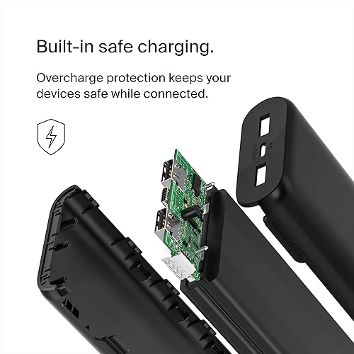 Belkin BoostCharge 3-Port Power Bank 20K PD 20W for iPhone 16, 16 Plus, 16 Pro, 16 Pro Max, 15, 15 Plus, 15 Pro, 15 Pro Max, 14, AirPods and More - Travel-Friendly w/ 12in USB-C to USB-C Cable - Black 3 - Port
