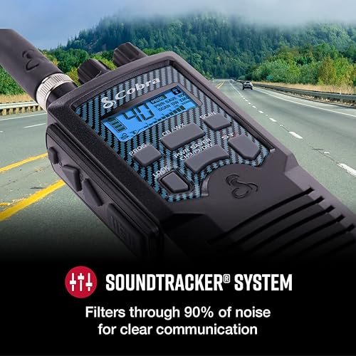 Cobra HHRT50 Road Trip CB Radio - 2-Way Handheld Emergency Radio with Access to Full 40 Channels & NOAA Alerts, Rooftop Magnet Mount Antenna and Omni-Directional Microphone, Black, 6.3 x 2 x 1.75 HHRT50 Road Trip Handheld CB Radio