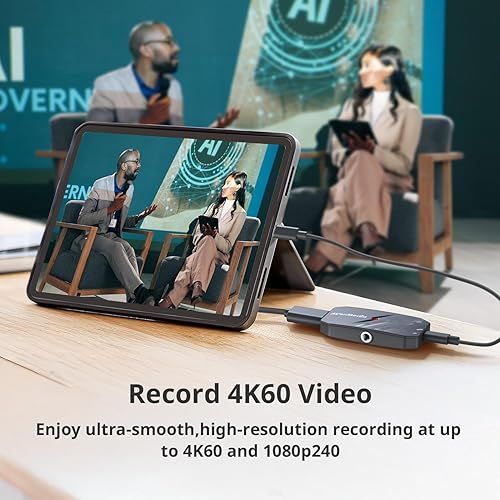 AVerMedia 4K60 HDMI Capture Card for DSLR, Camcorder, Action Camera, Low Latency for Live Streaming & Video Conferencing on OBS, Zoom, Twitch, Compatible with Win11, Mac, iPad - CamStream 4K BU113G2