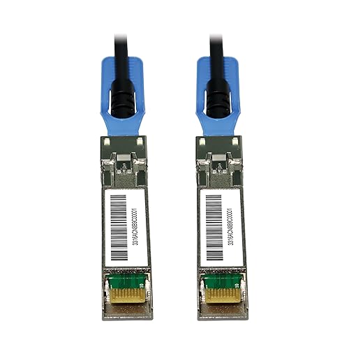 Tripp Lite Series SFP28 to SFP28 25GbE Passive Copper Twinax Direct Attach Cable, 2 Meters / 6.6 Feet, Male-to-Male, SFP-H25G-CU1M Compatible, Black, Lifetime Manufacturer's Warranty (N280-02M-28-BK)