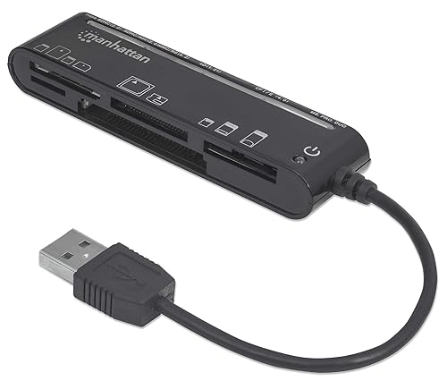 Manhattan USB 2.0 Card Reader/Writer – with 5 Flash Memory Card Slots, Supports 79 Memory Card Formats, 480 Mbps Data Transfer Speed – Compatible with Windows & Mac – 3 Yr Mfg Warranty - 101998