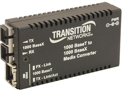Transition Networks M/GE-T-SX-01(LC)-NA Mini Mediaconverter 1000base-t Perp Rj-45 To 1000base-sx Mm Lc