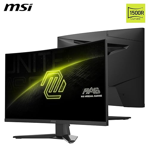 MSI MAG 275CQF E18 27-inch 2560 x 1440 (QHD) Gaming Monitor, 180Hz, Adaptive-Synch, HDR Ready, HDMI, VGA Port,VESA Mountable, Tilt, 4-Side Slim Bezel, 0.5ms, Black