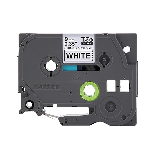 Brother Genuine TZe-S221G Black on White Extra-Strength Laminated Tape for P-Touch Label Makers, 9 mm Wide x 8 m Long