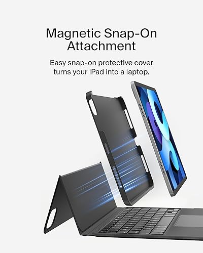 Belkin Everyday Keyboard Case w/Cradle, Backlit Bluetooth Keyboard, Multi-Gesture Controls, Magnetic Apple Pencil Storage Compatibility, & Multimedia Keys for iPad Air 10.9 & iPad Pro 11 - Black