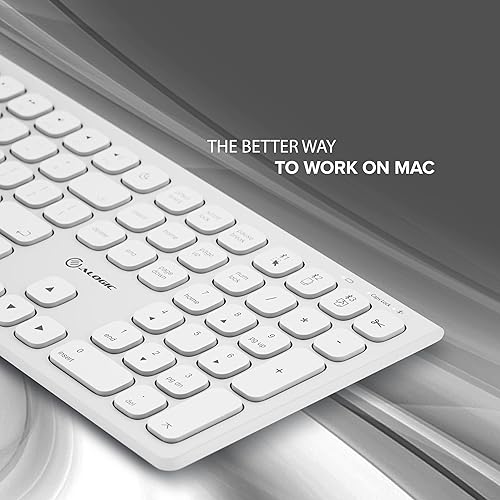 ALOGIC Echelon USB-C Rechargeable Wireless Keyboard for macOS | Keyboard with Numeric Keypad, Wireless, Bluetooth, Rechargeable. Works with Mac