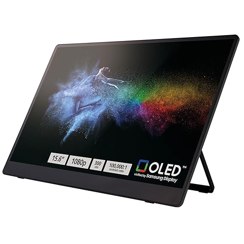 RICOH 150 Portable 15.6 Vivid OLED Lightweight Display Monitor and Touchscreen - for Laptop, Desktop, Mac, PC, Black Wired
