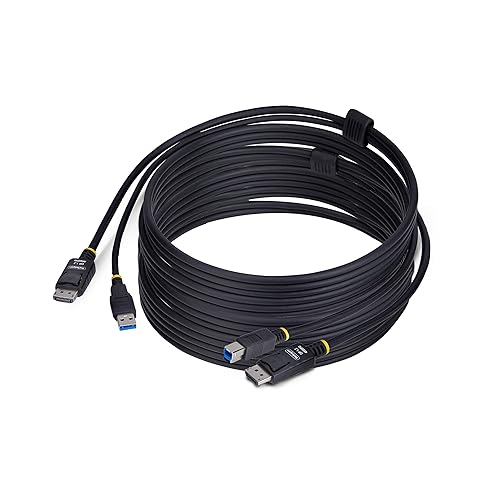 StarTech.com 10ft (3m) DisplayPort and USB 5Gbps KVM Cable, 4K 60Hz, Universal Compatible DP/USB Combo Cable for KVM Switches