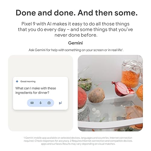 Google Pixel 9-256 GB - Unlocked Android Smartphone with Advanced Pixel Camera, 24+ Hour Battery Life, Fast Wireless Charging, Dual SIM, and Powerful Security - Obsidian 256GB Obsidian