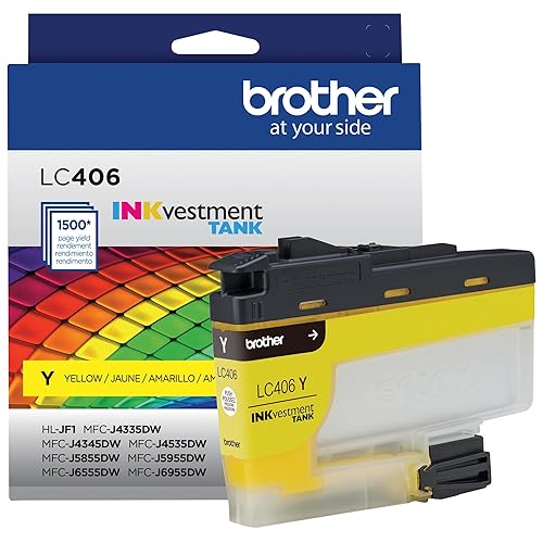 Brother Genuine LC406YS Standard Yield Yellow Ink Cartridge, Original Ink Replacement Cartridge, Ink for Brother Inkjet Printers MFC-J4335DW, MFC-J4535DW, MFC-J5855DW