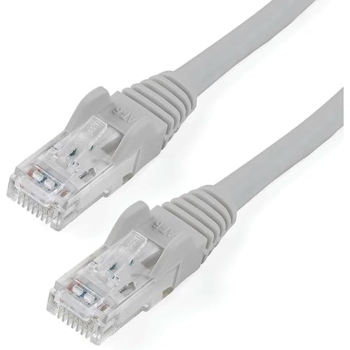 StarTech.com Cat6 Patch Cable – 9 ft – Gray Ethernet Cable – Snagless RJ45 Cable – Ethernet Cord – Cat 6 Cable – 9ft (N6PATCH9GR) Gray 9 ft / 2.74 m