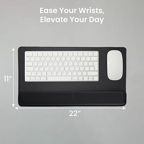 OTM Essentials 22 Foam Keyboard Wrist Rest, Non-Slip Base, Lycra Exterior, Foam Padding Interior, Optimum Wrist Support, Durable Wrist Pad, 1.5H x 23.5W x 4.45D, Black