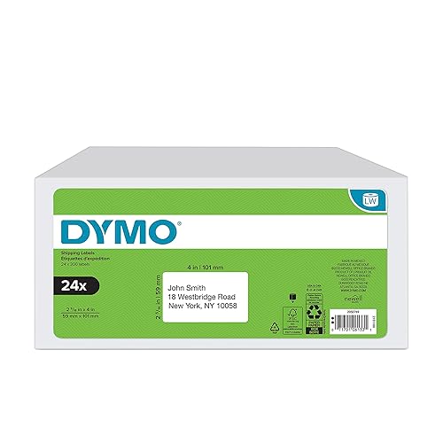 DYMO Authentic LabelWriter Standard Shipping Labels for LabelWriter Label Printers (30256), White, 2-5/16'' x 4'', 24 Rolls of 300