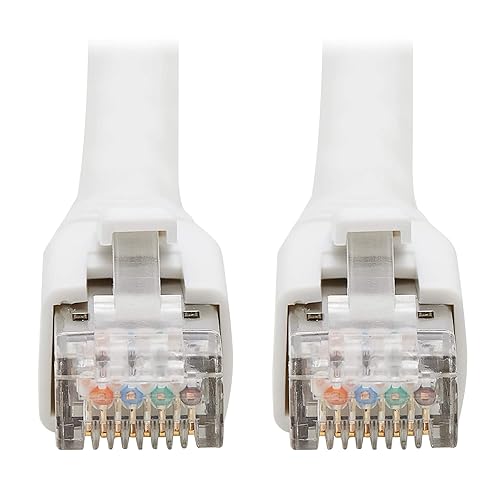 Tripp Lite Cat8 Snagless Ethernet Cable with RJ45 Connector, 25G40G Certified Network Patch Cable, 22 AWG SFTP, PoE, White, 40 ft. (N272-040-WH)