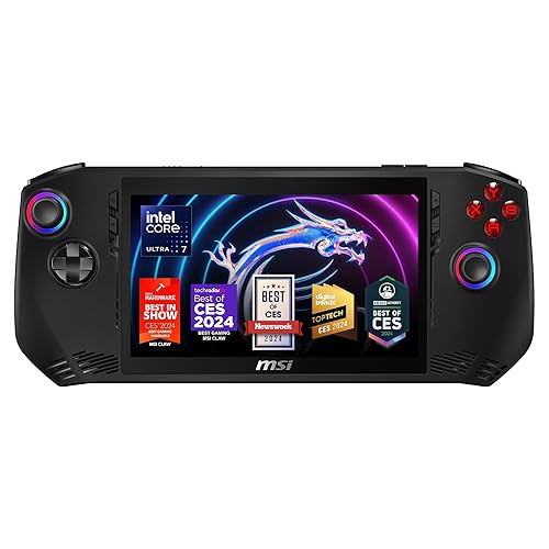 MSI Claw PC Gaming Handheld: Intel Ultra 7-155H, 7 FHD 120Hz Display, 16GB LPDDR5, 512GB NVMe SSD, MicroSD Card Reader, Thunderbolt 4, Win 11 Home: Black A1M-051US Ultra 7-155H 16 GB 512 GB