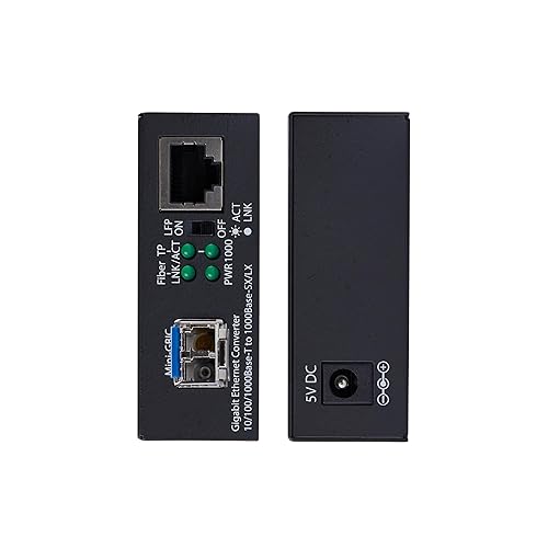 StarTech.com Gigabit Singlemode (SM) LC Fiber Media Converter, 10/100/1000 Mbps, 20km, RJ45 to LC, Full Metal, TAA Compliant
