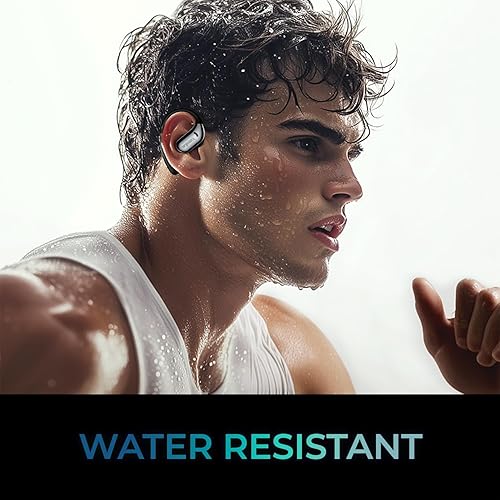 Adesso Xtream T5 Open-Ear Bluetooth 5.3 Water Resistant Wireless Earbuds with Built-in Mic, Touch Controls, and Multi-Platform Compatibility for Sports and Outdoor Use