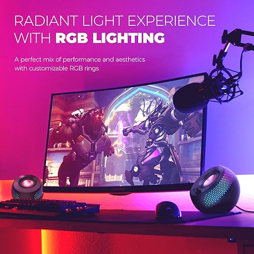 Creative Pebble X 2.0 USB-C Computer Speakers with Customizable RGB Lighting, Bluetooth 5.3, USB Audio, Up to 15W RMS Power for PC and Mac