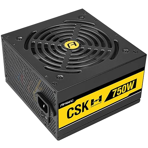 Antec Bronze Power Supply, CSK 750H SEMI-Modular PSU, Continuous Power with 120mm Silent Cooling Fan, ATX 12V 2.31, Bronze Power Supply