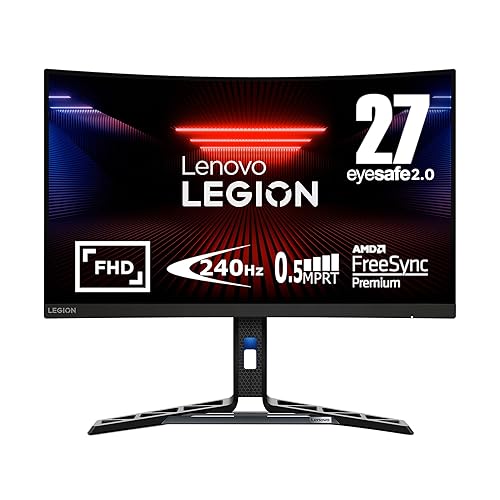 Lenovo Legion R27fc-30 Gaming Monitor - 27 1920 x 1080 Curved Display - 240 Hz - AMD Free Sync - Low Blue Light Certified - Built-in-Speakers - HDMI - VGA - Tilt & Swivel Stand