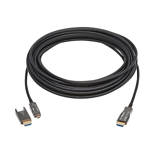 Tripp Lite Series Long Distance 8K HDMI Fiber Cable, Active Optical Cable (AOC) HDMI, 66 feet / 20 Meters, 8K@60Hz, Detachable Connector for Micro HDMI, HDMI 2.1, 3-Year Warranty (P568FM-20M-8K6)