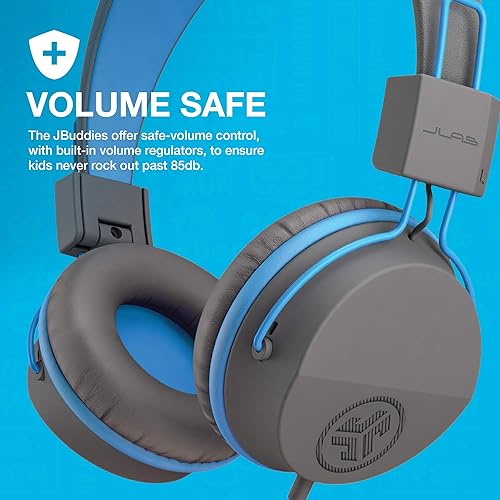 JKSTUDIOGRYBLUBOX JBuddies Over Ear Folding Headphones Bl/Gr Blue/Green