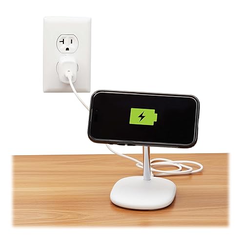 Eaton Tripp Lite Series Wireless Charger Stand, 20W Magnetic Charging Stand, MagSafe MFi Charging for Apple iPhone & AirPods, Adjustable Stand, 3ft Cable, White, 1-Year Warranty (U280MS-2N1-WH) Charging Stand White