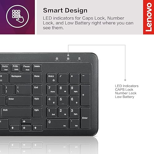 Lenovo 300 Wireless Keyboard, Black