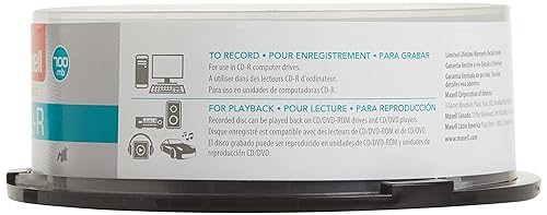 Maxell 648445 Branded Surface CD-R Discs Spindle