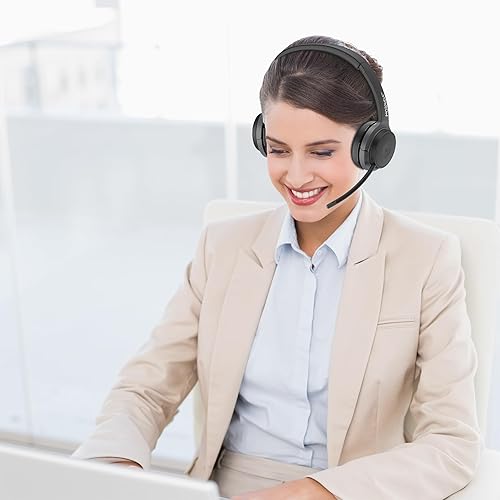 Morpheus 360 Advantage Stereo Wireless Headset with Detachable Boom Microphone - Bluetooth Headphones with 2.4GHz Receiver-Dongle - UC Compatible - 20 Hour Talk-Playtime - USB HS6500SBT