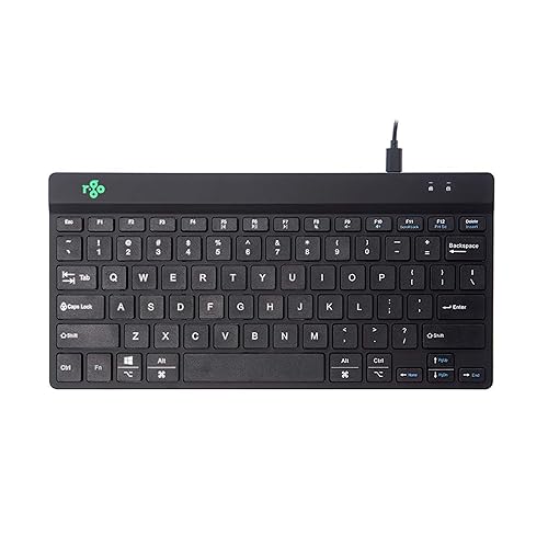 R-Go Tools Compact Slim Ergonomic Wired-USB-C Keyboard for PC/Computer/Desktop/Windows/Linux/Mac QWERTY (US), Break LED Function, Black (Black)