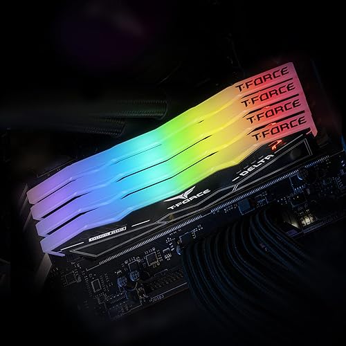 TEAMGROUP T-Force Delta RGB DDR5 Ram 32GB (2x16GB) 6400MHz PC5-51200 CL32 Desktop Memory Module Ram for 600 700 Series Chipset XMP 3.0 Ready Black FF3D532G6400HC32ADC01 32GB(2x16GB) DDR5 6400MHz 32-39-39-84 Black