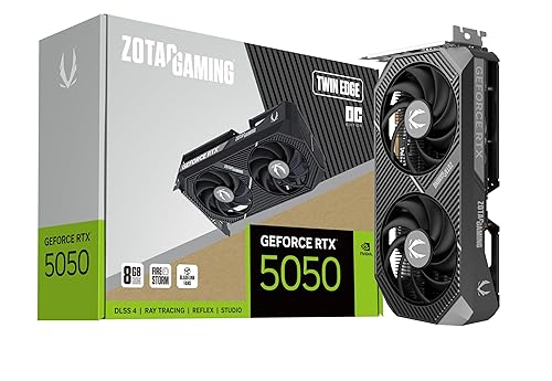 ZOTAC Gaming GeForce RTX 5050 Twin Edge OC DLSS 4 8GB GDDR6 128-bit 20 Gbps PCIE 5.0 Gaming Graphics Card, SFF-Ready Compact Card, ZT-B50500H-10M
