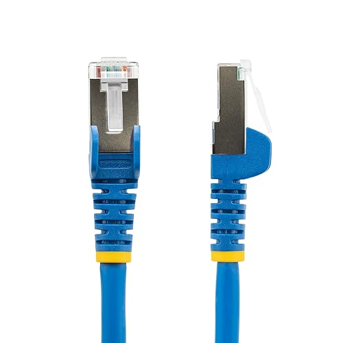 StarTech.com 6in CAT6a Ethernet Cable - Low Smoke Zero Halogen (LSZH) - 10 Gigabit 500MHz 100W PoE RJ45 S/FTP Blue Network Patch Cord Snagless w/Strain Relief (NLBL-6IN-CAT6A-PATCH)