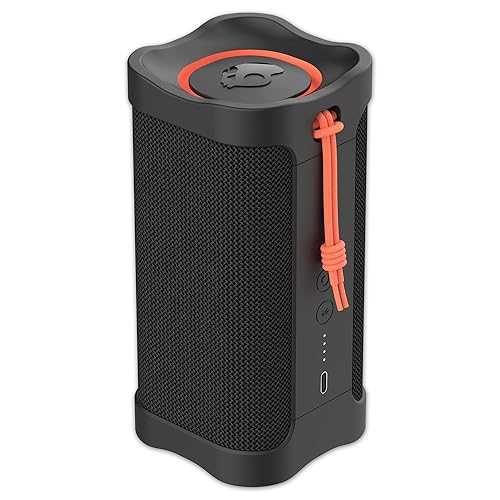 Skullcandy Terrain Wireless Bluetooth Speaker - IPX7 Waterproof Portable Speaker with Dual Custom Passive Radiators, 14 Hour Battery, Nylon Wrist Wrap, & True Wireless Stereo Black Terrain