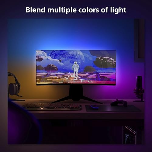 Philips Hue Play Gradient Lightstrip for PC Monitors - White & Color Light (Hue Bridge Required), Compatible with Alexa & Google Assistant – A Certified for Humans Device, 32/34-Inch Base 32/34-Inch