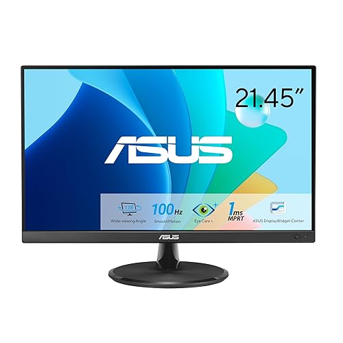 ASUS 22” 1080P Eye Care Monitor (VP227HF) - (21.45-inch viewable), Full HD, 99% sRGB, Frameless, 100Hz, Adaptive-Sync, 1ms, HDMI, Low Blue Light, Flicker Free, VESA Wall Mountable, 3 yr Warranty
