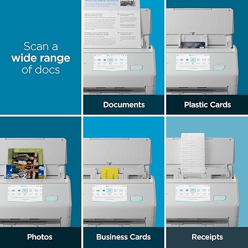 ScanSnap iX2500 Wireless or USB High-Speed Cloud Enabled Document, Photo & Receipt Scanner with Large Touchscreen and 100 Page Auto Document Feeder for Mac or PC, White ScanSnap iX2500 White