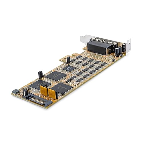StarTech.com PCI Express Serial Card - 16 DB9 RS232 Ports - Low + Full Profile - Multiport Serial Adapter - PCIe Serial Card (PEX16S550LP) Low Profile 16 Port